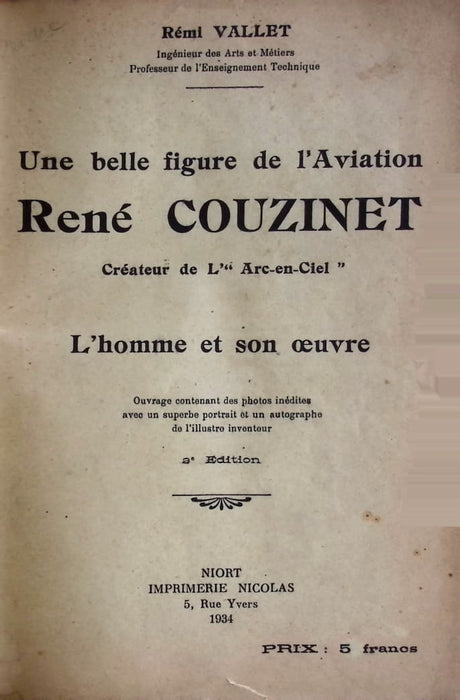 René Couzinet (Rémi Vallet) – 1934 (Edición original firmada)