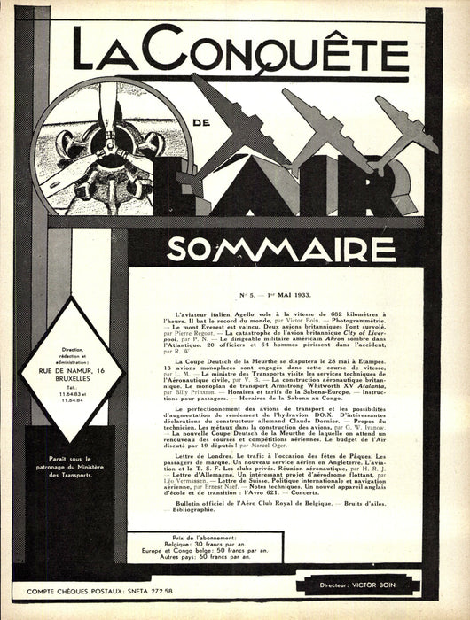 La Conquête de l'Air 1933 05