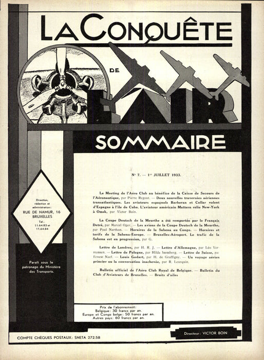 La Conquête de l'Air 1933 07