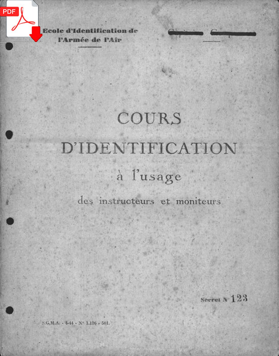 Cours d'identification à l'usage des instructeurs (1944) (ebook)