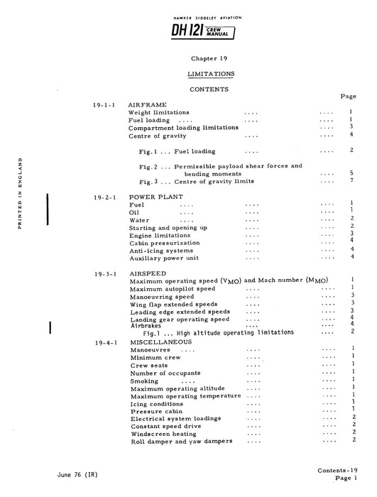 Hawker Siddeley DH 121 Trident 1E Flight Manual (PDF)(1964)