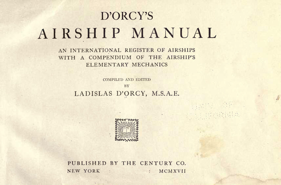 D'Orcy - Encyclopédie des dirigeables (1917)