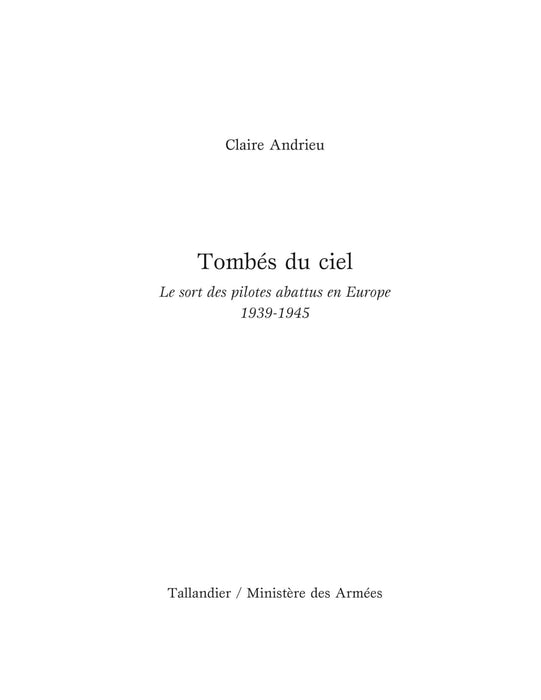 Andrieu Claire - Tombés du ciel (2021)(édition originale)
