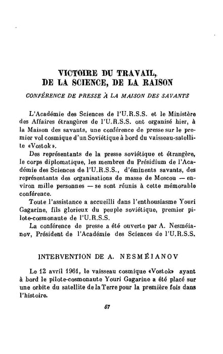 URSS - Un Soviétique dans l'espace (1961) (ebook)