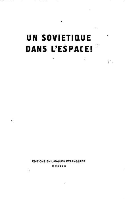 URSS - Un Soviétique dans l'espace (1961) (ebook)
