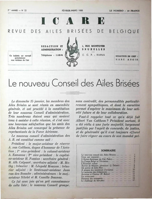 Icare - revue des Ailes Brisées de Belgique (1948) (édition numérique)
