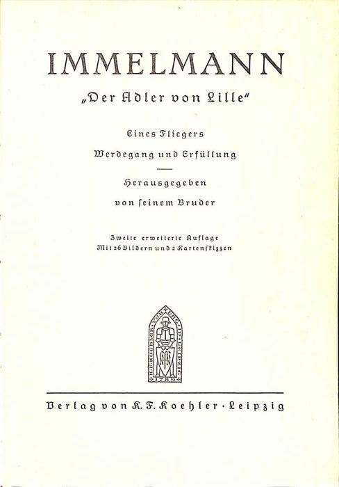 Immelman, der Adler von Lille (1934) (édition numérique)