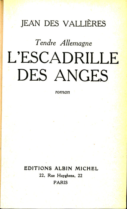 des Vallières Jean - L'escadrille des anges (1953) (édition originale)