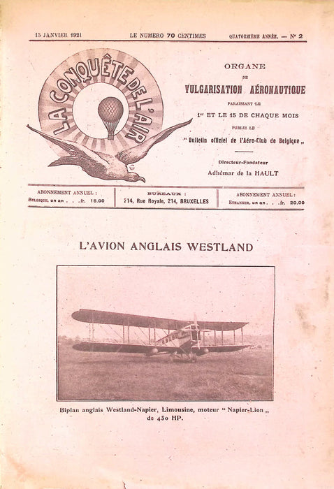 La Conquête de l'Air 1921 01 15