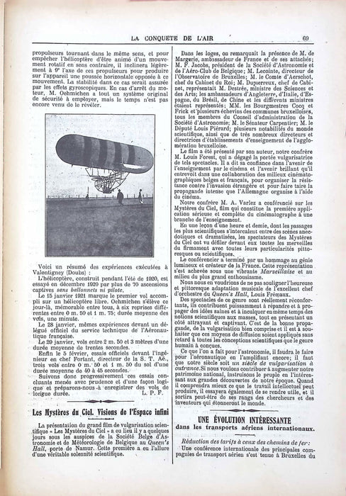La Conquête de l'Air 1921 03 01