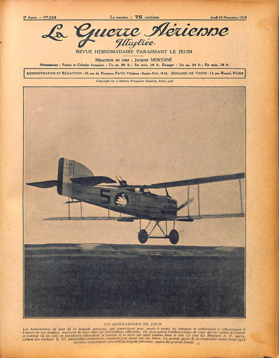 La Guerre Aérienne Illustrée - 1918 11 Novembre