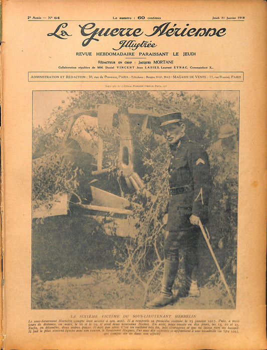 La Guerre Aérienne Illustrée - 1918 01 janvier