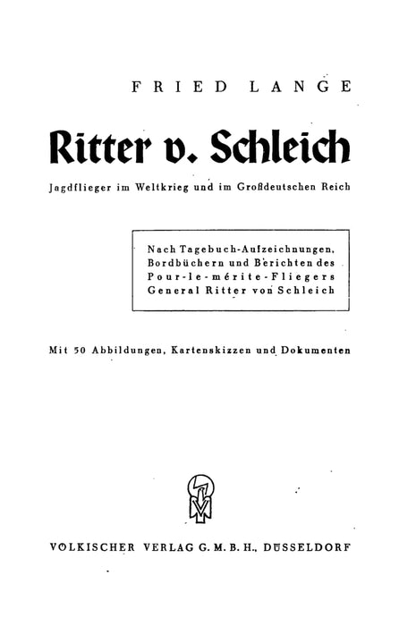 Ritter von Schleich (Fried Lange - 1941 - ebook)