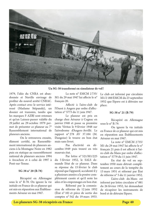 Espace Air Passion Angers - Les planeurs SG-38 français