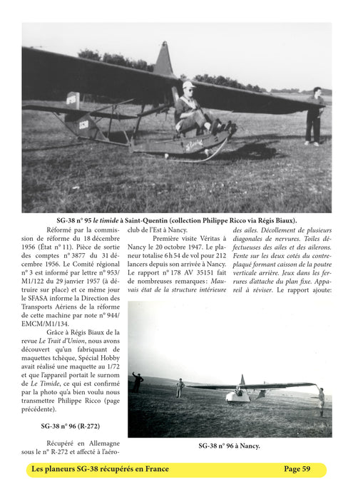 Espace Air Passion Angers - Les planeurs SG-38 français