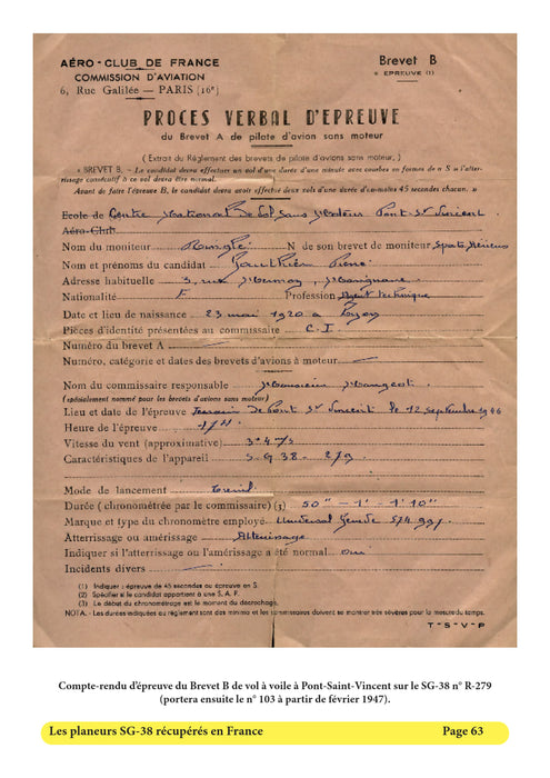 Espace Air Passion Angers - Les planeurs SG-38 français