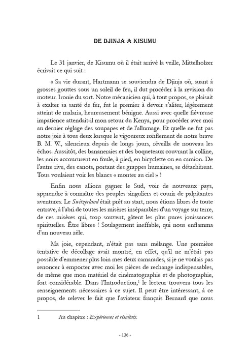 Page texte ebook "Raid Aérien Suisse - Transafrique (1927)" décrivant le voyage de Walter Mittelholzer.