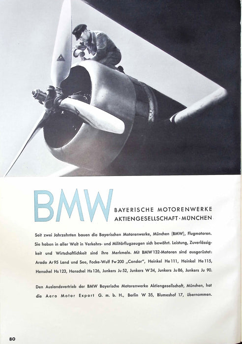 Reichsverband der Deutschen Luftfahrtindustrien Herbst 1938 (original imprimé)