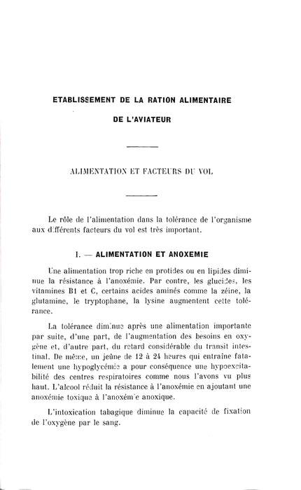 Robin Yves - Contribution à l’étude de l’alimentation de l’aviateur (1953) (édition originale)