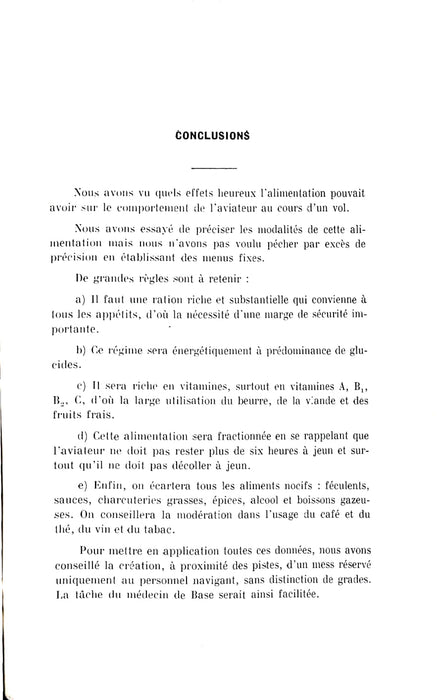 Robin Yves - Contribution à l’étude de l’alimentation de l’aviateur (1953) (édition originale)