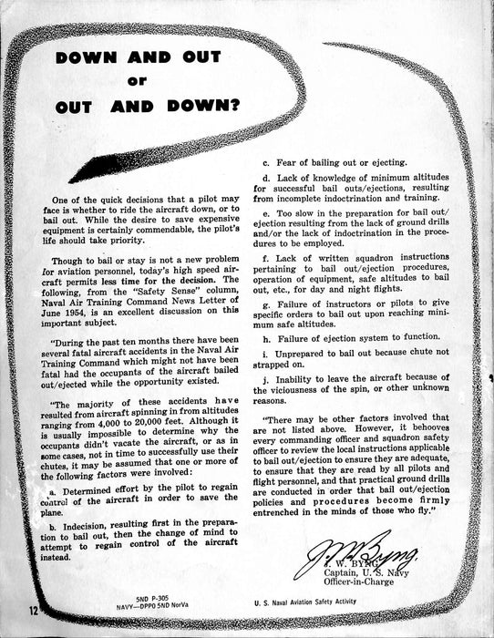 US Navy weekly aviation safety bulletin #21-1954 (Hebdo de sécurité des vols de l'US Navy)