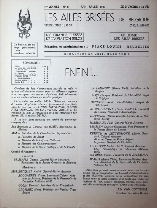 Les Ailes Brisées de Belgique (1946) (édition numérique)