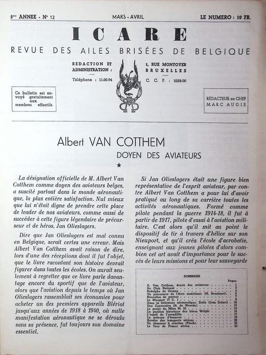 Icare - revue des Ailes Brisées de Belgique (1948) (édition numérique)