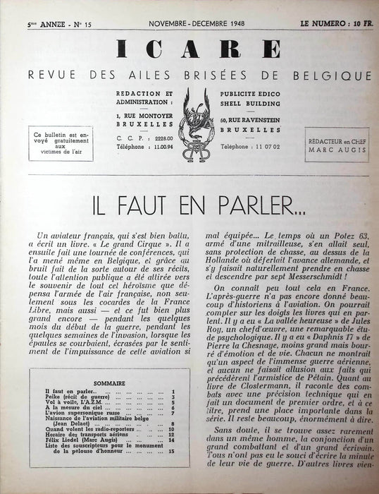 Icare - revue des Ailes Brisées de Belgique (1948) (édition numérique)