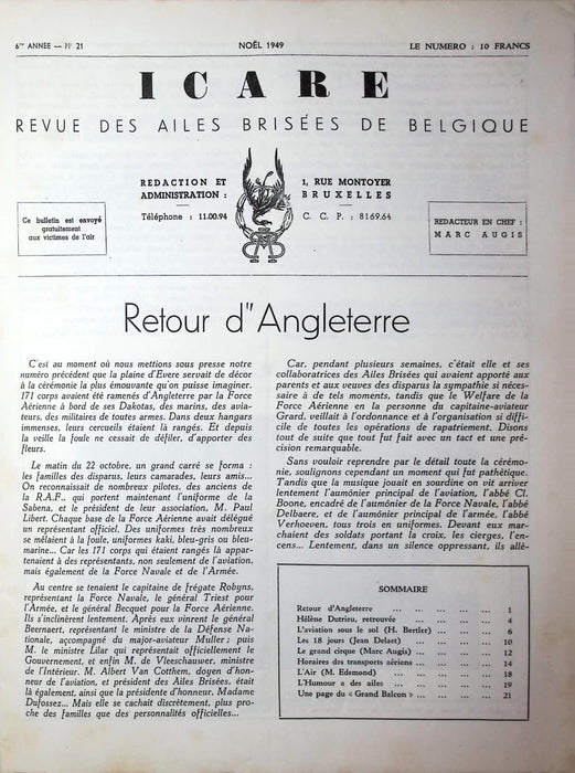 Icare - revue des Ailes Brisées de Belgique (1948) (édition numérique)