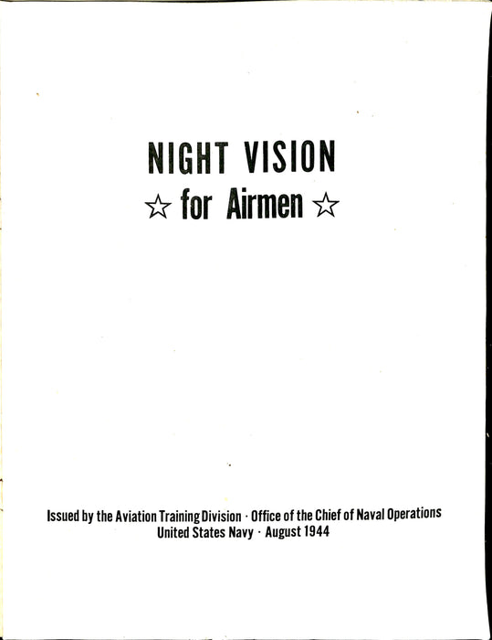 US Navy - La vision nocturne des aviateurs (1944) (édition originale)