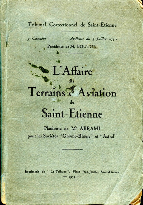 Abrami, Léon - El asunto de los aeródromos de Saint-Etienne (1930)
