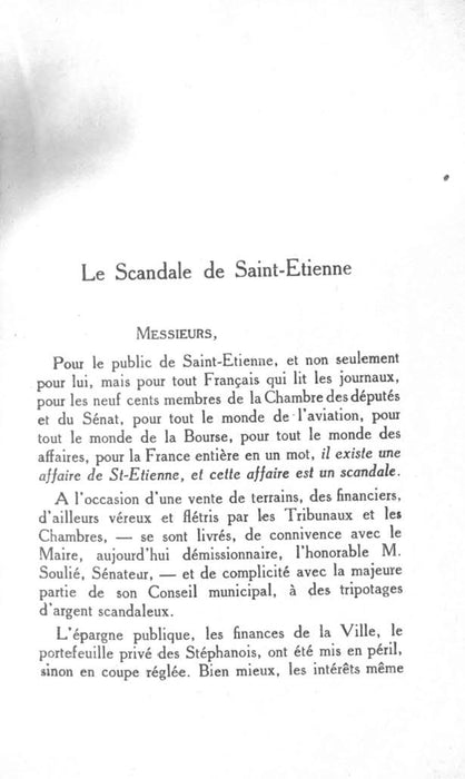 Abrami, Léon - Die Affäre um die Flugplätze von Saint-Etienne (1930)