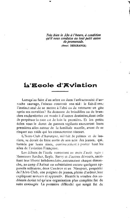 Aeroclub d'Auvergne - El Anuario 1922