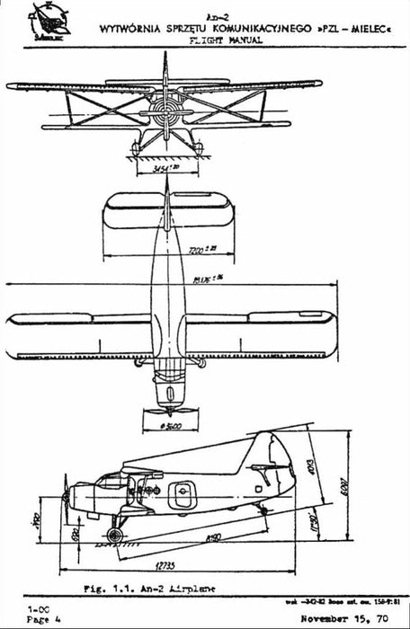 Antonov An-2 Flight Manual (1983) パイロットマニュアル