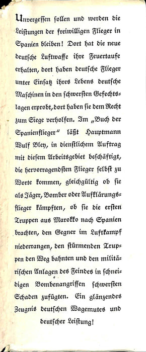 Bley, Wulf - Das Buch der Spanienflieger (1939) (初刷り)