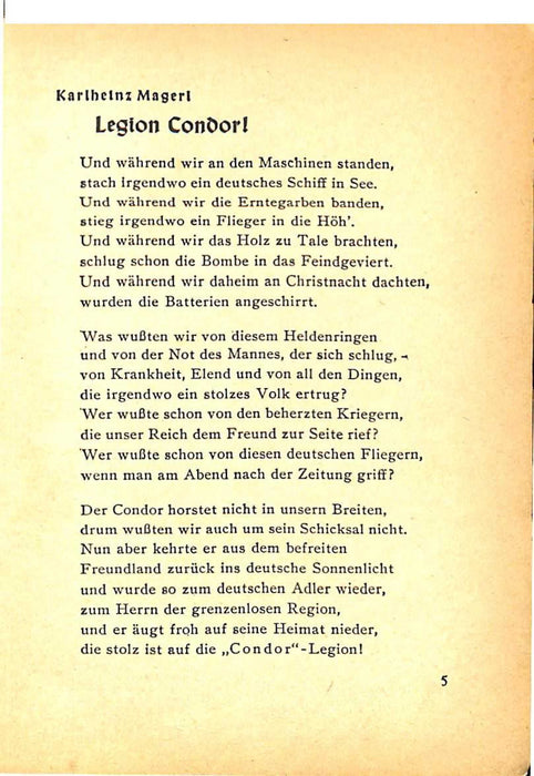 Bley, Wulf - Das Buch der Spanienflieger (1939) (Prima edizione stampata)