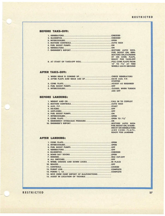 Boeing B-29 Commander Training Manual - 사령관 교육 매뉴얼 1944