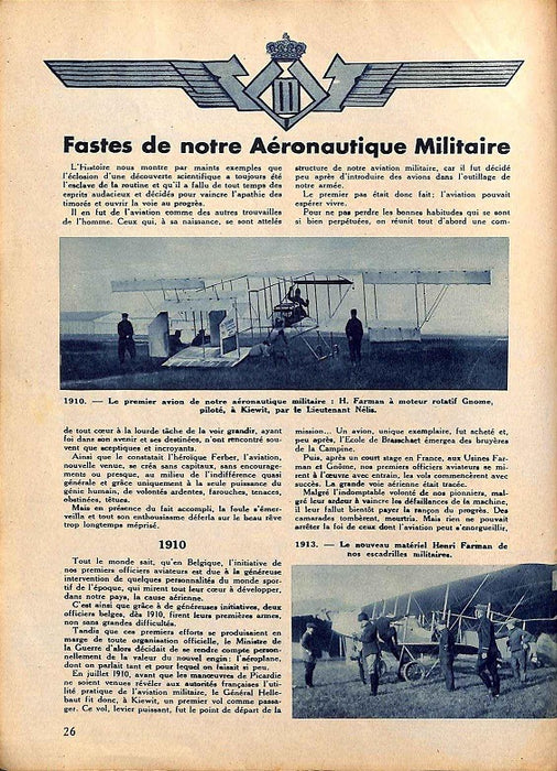 Almanach aviation belge 1936 - التقويم البلجيكي للطيران والحماية الجوية