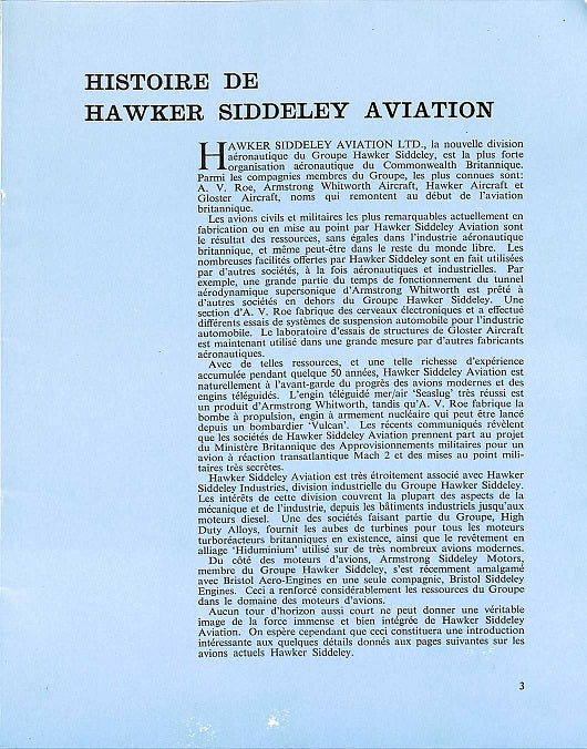 Hawker Siddeley Aviation (1956) (original printed edition)