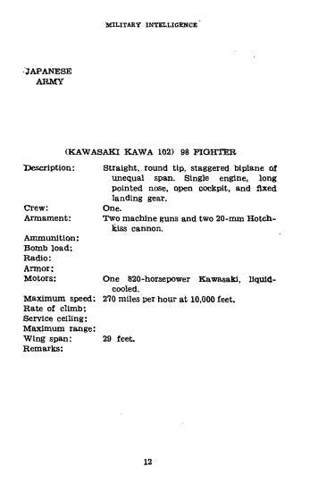 US War Dept - Identification of Japanese aircraft 1941 & 1942 (일본 항공기 식별) (Ebook)
