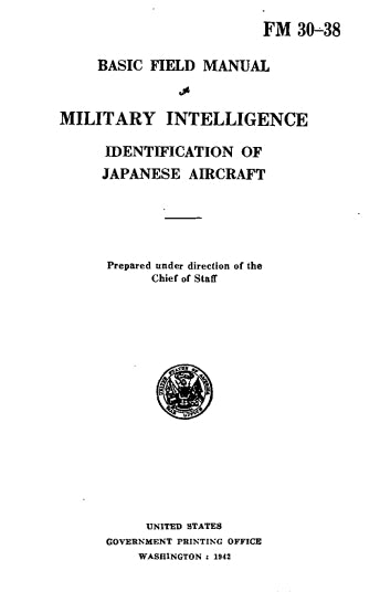 US War Dept - Identification of Japanese aircraft 1941 & 1942 (Ebook)