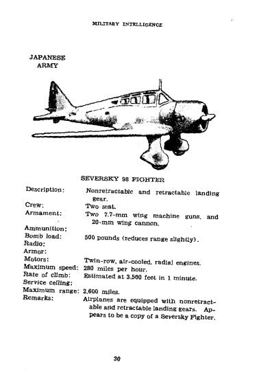 US War Dept - Identification of Japanese aircraft 1941 & 1942 (Ebook)