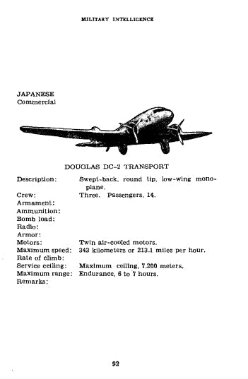 US War Dept - Identification of Japanese aircraft 1941 & 1942 (Identification des avions japonais) (Ebook)