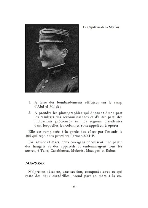 Historique de l'Aéronautique du Maroc Juin 1916 - Octobre 1919  (print)