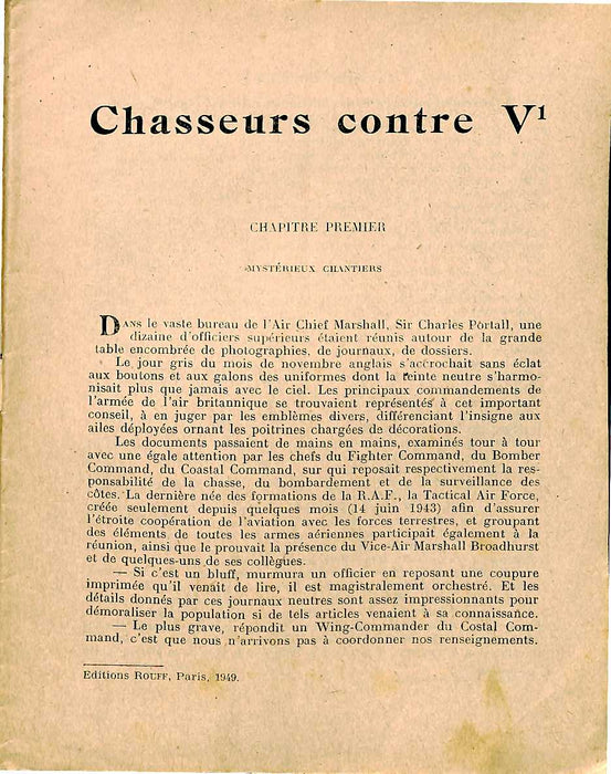 Zorn, J. - Chasseurs contre V1 (1949) - Cazadores contra V1