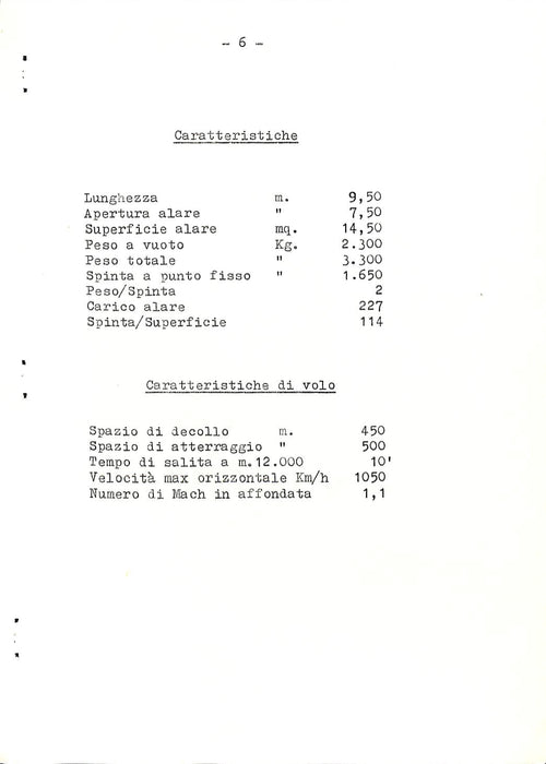 Aerfer - Note sull'aviogetto Sagittario 2  (1957) -nota del costruttore