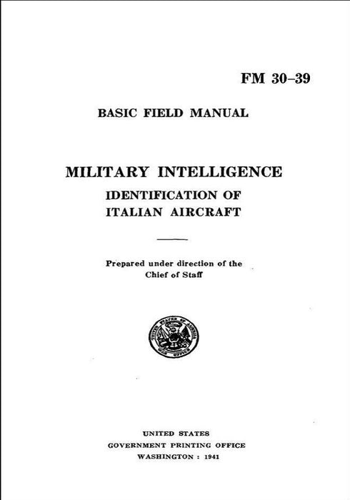 US Government - Identification of Italian aircraft 1941 (ebook)