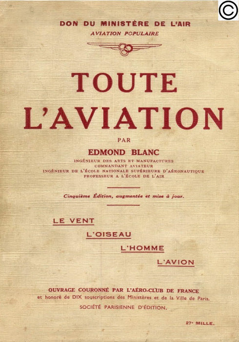 Blanc, Edmond - Toute l'aviation (埃德蒙勃朗峰 - 年全航空) 1930