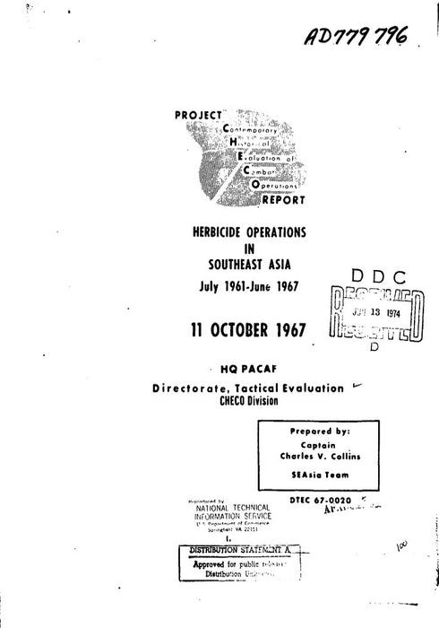 USAF Checo report #115 - Herbicide operations in Southeast Asia (1967)