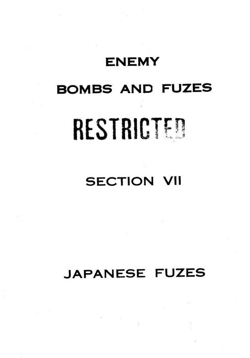 US War Dept - Japanese detonators, firing pins and fuses 1942 (Ebook)